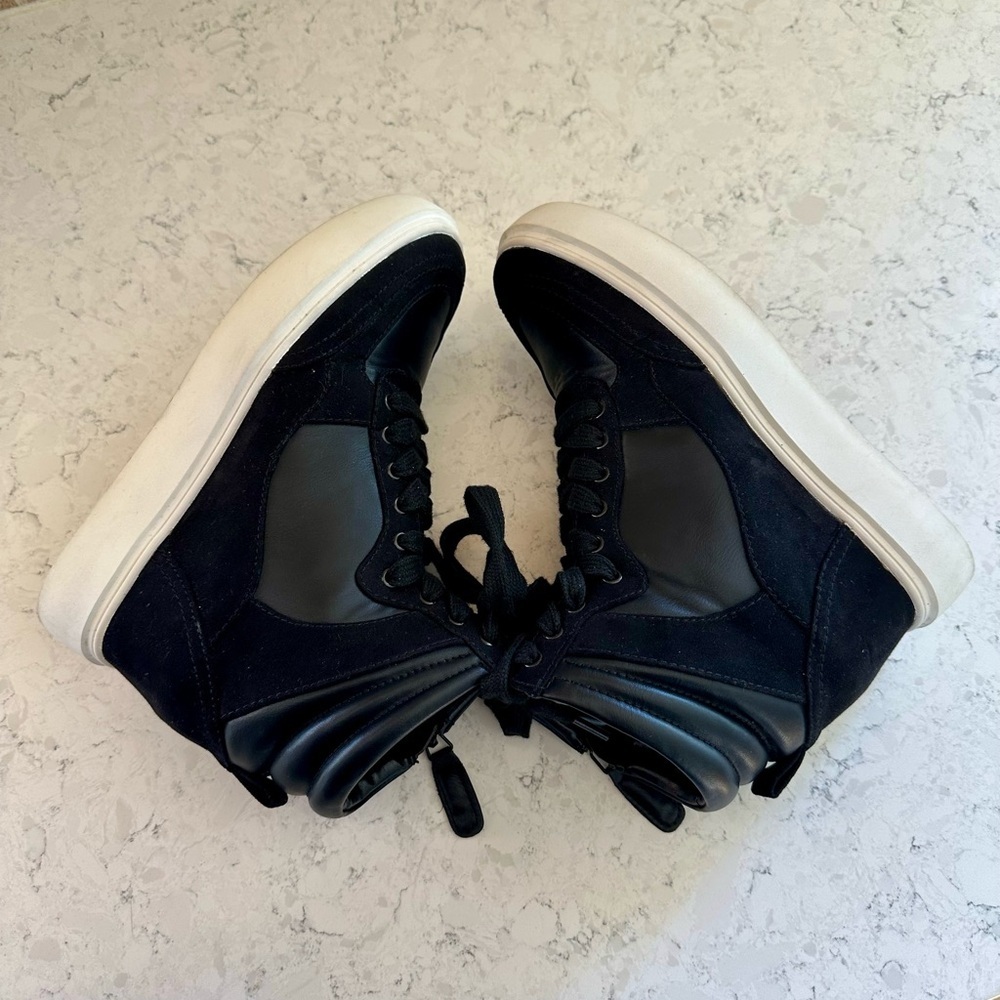 JLO Wedge High-Top Sneakers – Black – Size 6.5 - Picture 10 of 12